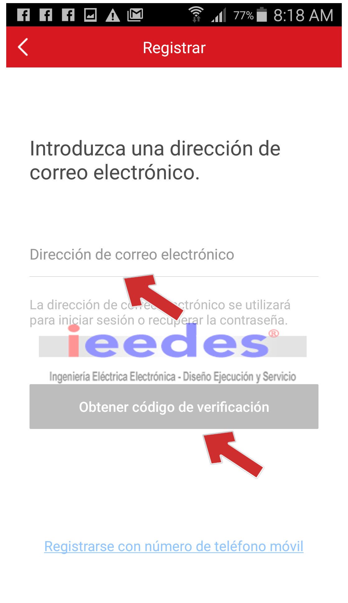 Registro en Hik Connect con email Registro en Hik Connect con email
